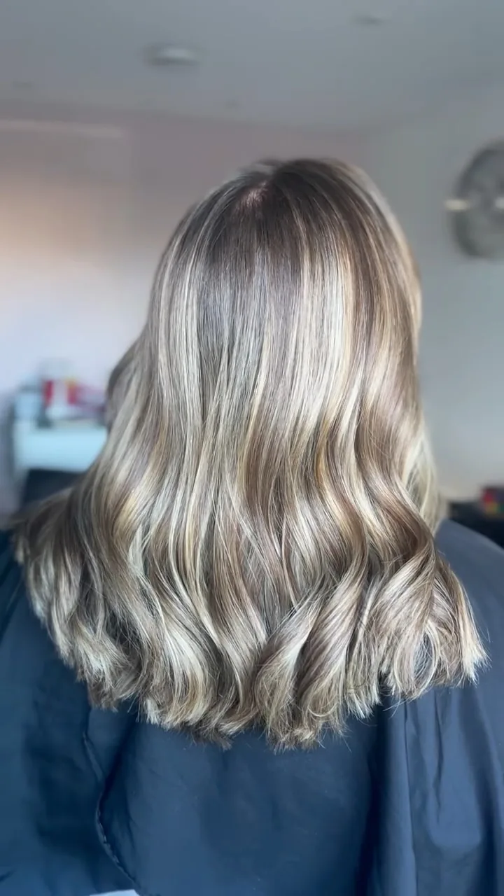 Soft, glossy blonde colour refresh by Amy at Halo Hair
