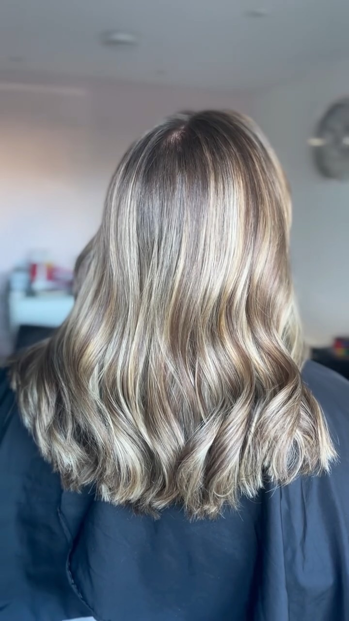 Soft, glossy blonde colour refresh by Amy at Halo Hair